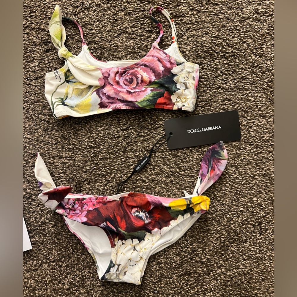 Dolce & Gabbana girls floral print bikini size 2